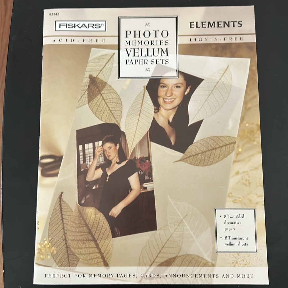 🆕 Fiskars Elements Photo Memories Vellum paper sets multicolor sheets
